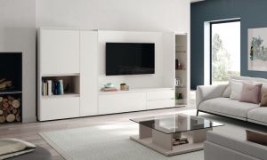 mueble salón blanco tv barcelona